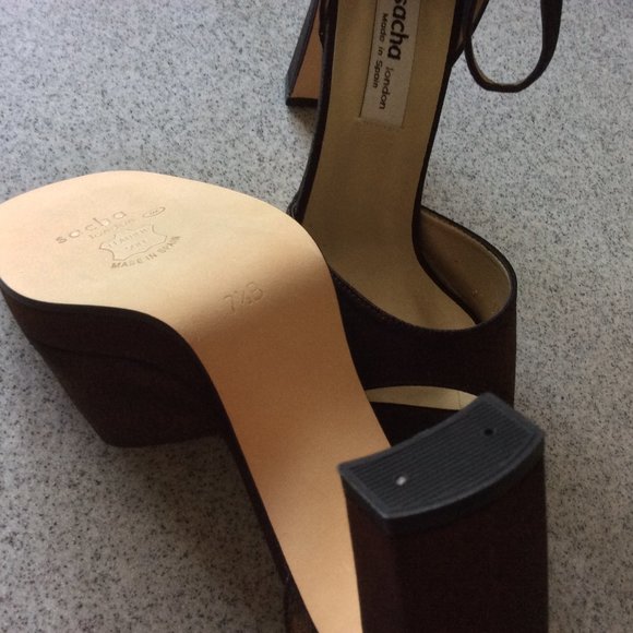 Woman Shoes with open toe by SASHA London, Made in SPAIN, Size 7.5 - Picture 4 of 6